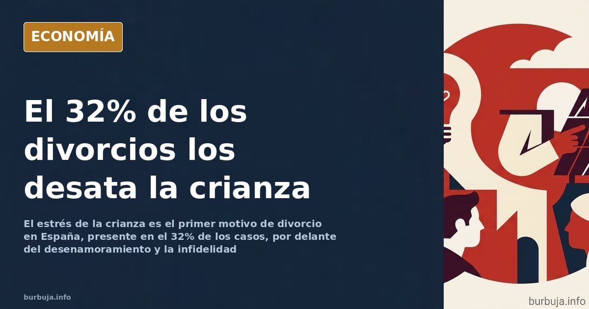 Ilustración editorial de un bebé en brazos frente a una pareja joven en un salón desordenado, metáfora del baby-clash