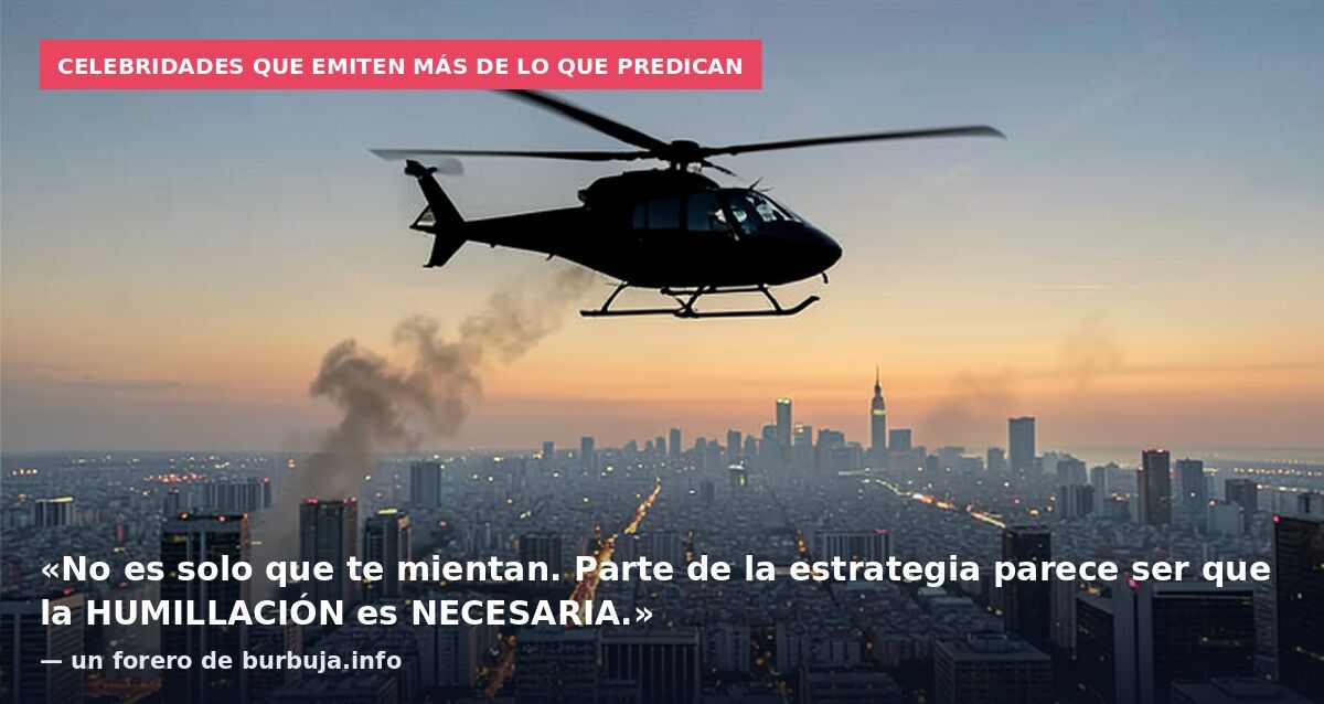 Celebridades que emiten más de lo que predican: «No es solo que te mientan. Parte de la estrategia parece ser que la HUMILLACIÓN es NECESARIA.» — un forero de burbuja.info