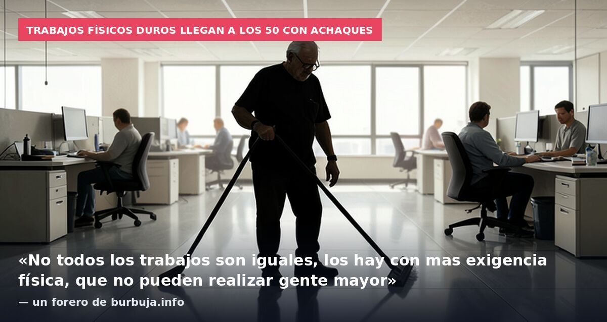 Trabajos físicos duros llegan a los 50 con achaques: «No todos los trabajos son iguales, los hay con mas exigencia física, que no pueden realizar gente mayor» — un forero de burbuja.info