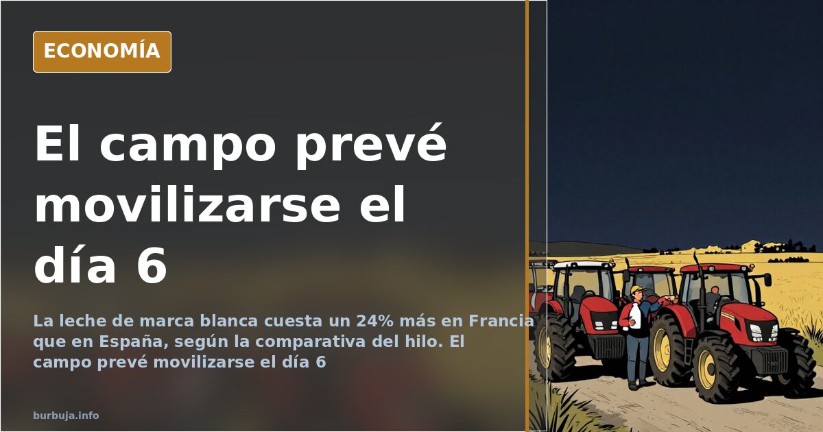 Tractor con pancartas en una carretera, imagen asociada a las movilizaciones del sector primario