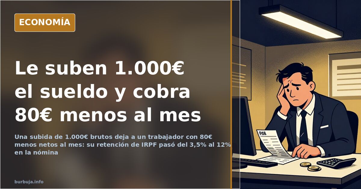 Nómina española con descuentos de IRPF sobre una mesa, junto a una calculadora y billetes de euro
