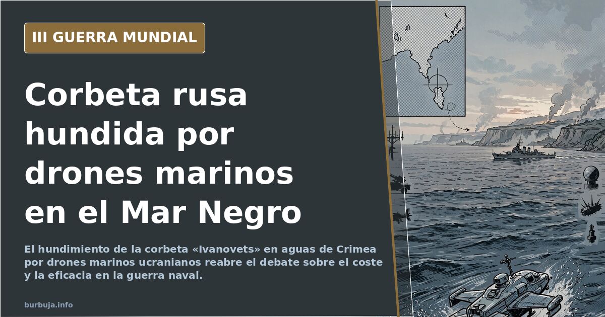 Una corbeta rusa, hundida por drones marinos en el Mar Negro