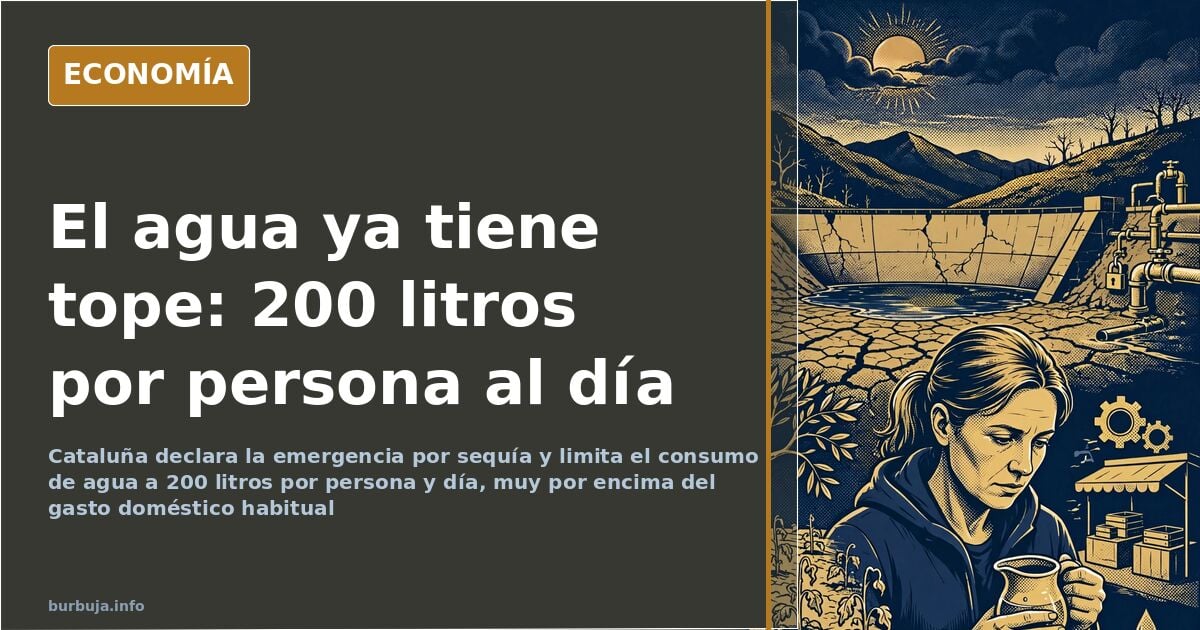 Emergencia por sequía en Cataluña: tope de 200 litros al día