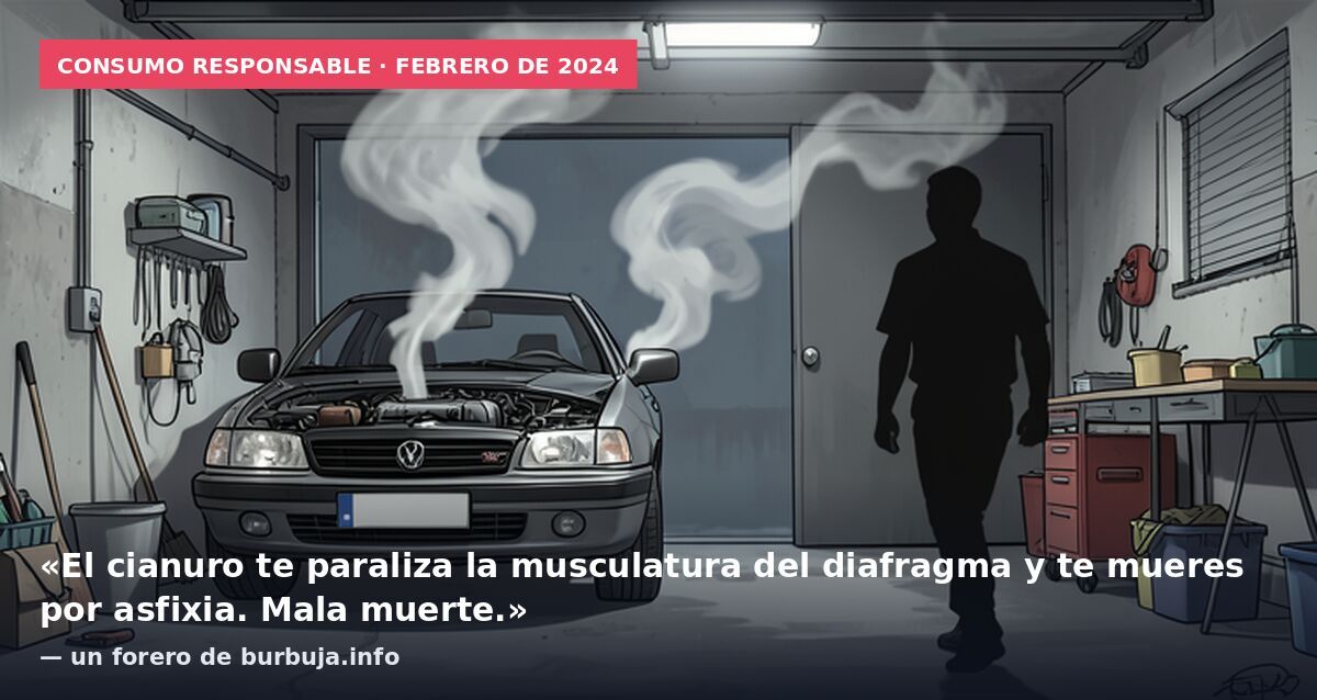 Consumo responsable · febrero de 2024: «El cianuro te paraliza la musculatura del diafragma y te mueres por asfixia. Mala muerte.» — un forero de burbuja.info