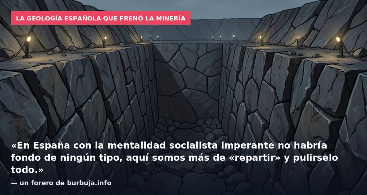La geología española que frenó la minería: «En España con la mentalidad socialista imperante no habría fondo de ningún tipo, aquí somos más de «repartir» y pulirselo todo.» — un forero de burbuja.info