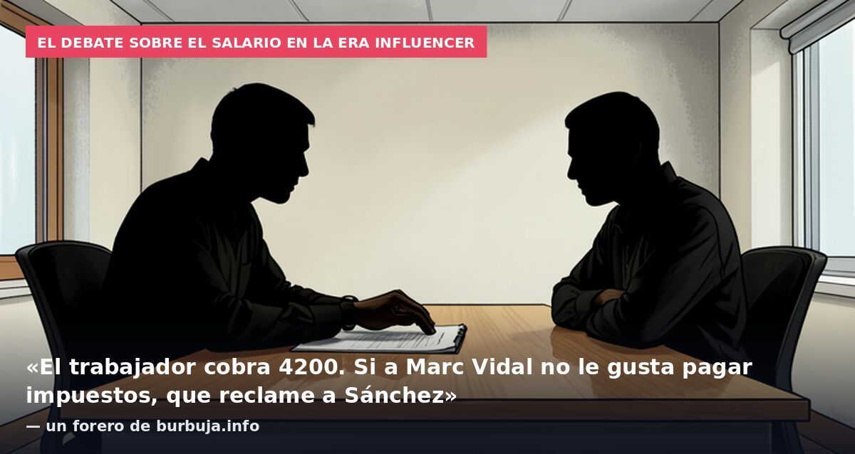 El debate sobre el salario en la era influencer: «El trabajador cobra 4200. Si a Marc Vidal no le gusta pagar impuestos, que reclame a Sánchez» — un forero de burbuja.info