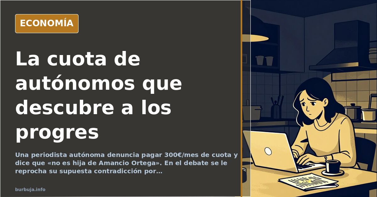 Autónoma critica pagar 300€ de cuota: «No soy hija de Amancio Ortega»