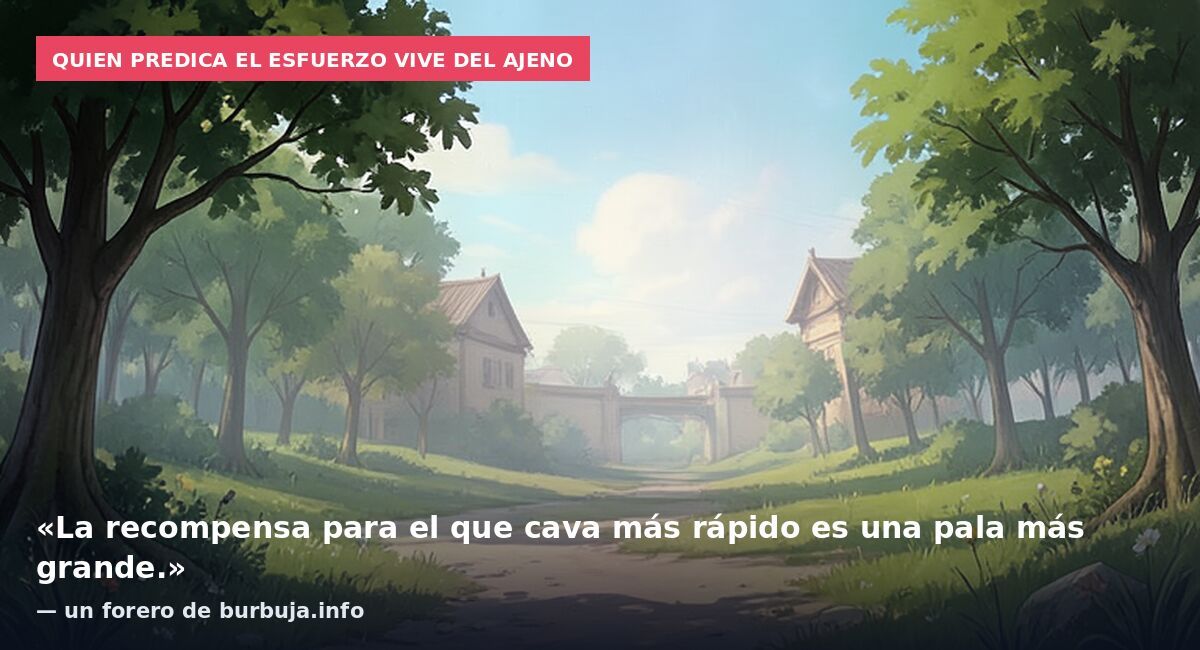 Quien predica el esfuerzo vive del ajeno: «La recompensa para el que cava más rápido es una pala más grande.» — un forero de burbuja.info