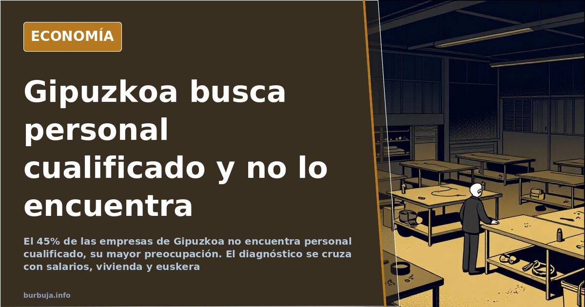 Cartel de oferta de empleo en una nave industrial de Gipuzkoa que busca personal cualificado