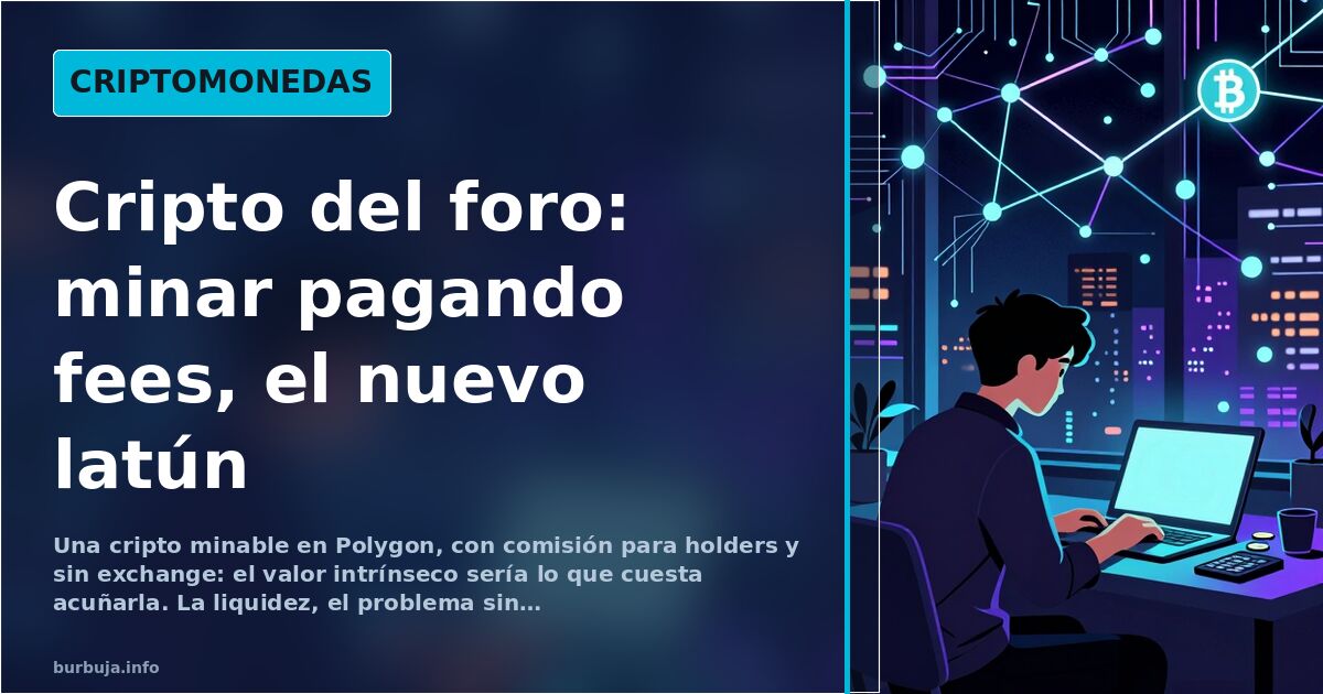 La criptomoneda del foro: minable, con comisión para holders y sin exchange