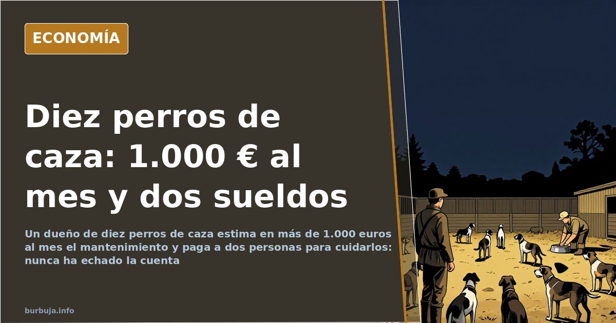 Diez perros de caza: 1.000 euros al mes y dos cuidadores