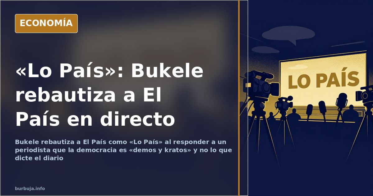 Atril con micrófonos en una rueda de prensa y pantalla al fondo con las palabras LO PAÍS en mayúsculas