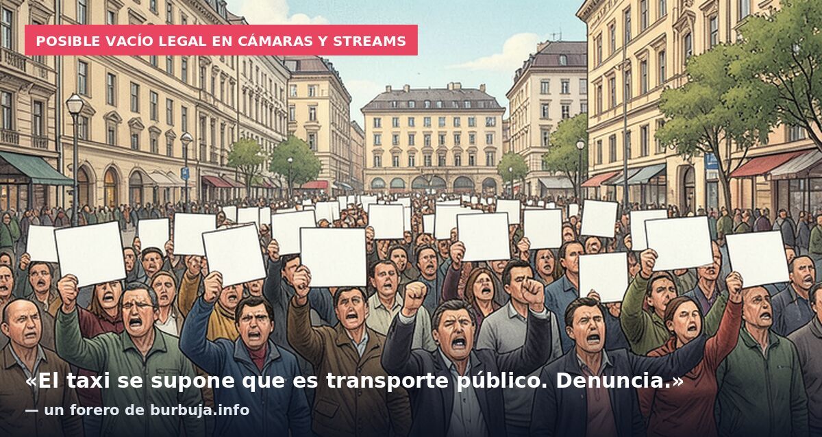 Posible vacío legal en cámaras y streams: «El taxi se supone que es transporte público. Denuncia.» — un forero de burbuja.info