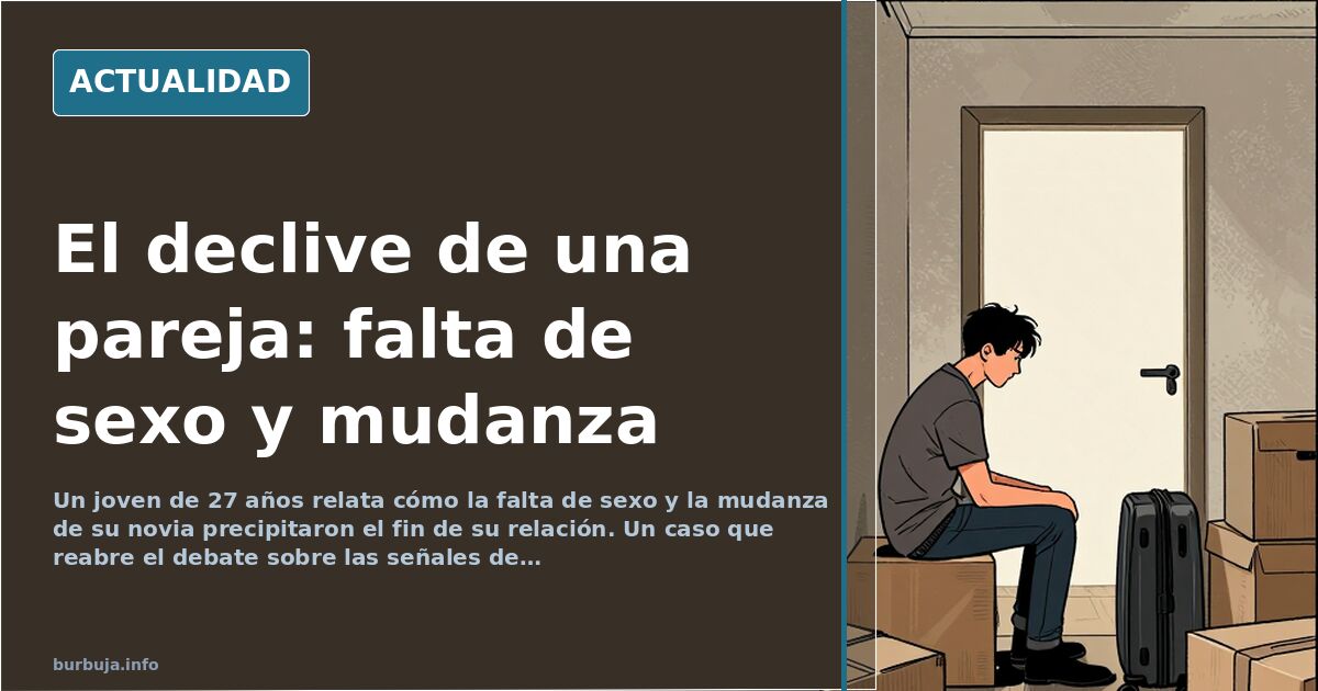 Pareja joven sentada en un sofá, ella mira el móvil y él la observa con preocupación, en un salón de tonos neutros