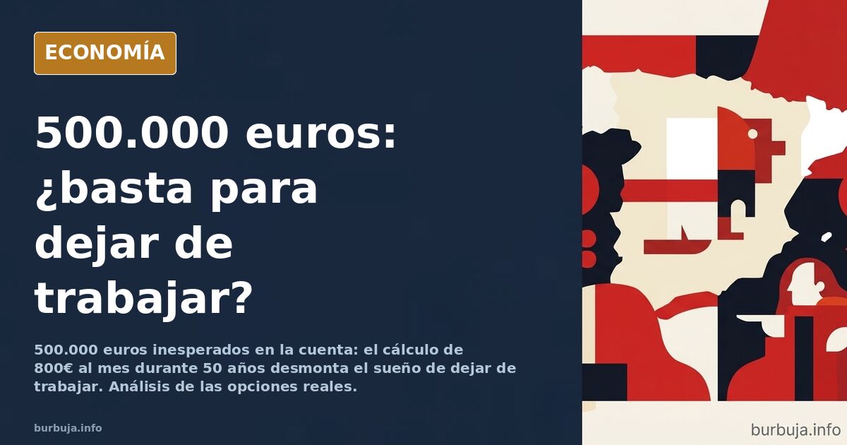 Ilustración editorial de una cuenta bancaria con 500.000 euros y gráficos de inversión en tonos azul marino y dorado