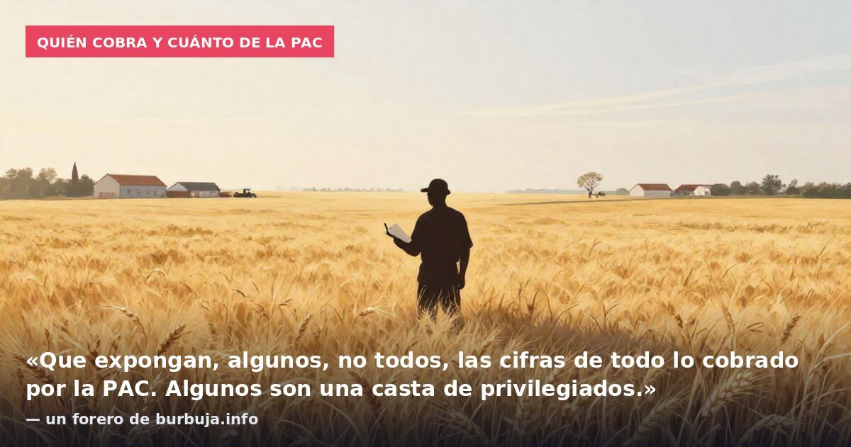 Quién cobra y cuánto de la PAC: «Que expongan, algunos, no todos, las cifras de todo lo cobrado por la PAC. Algunos son una casta de privilegiados.» — un forero de burbuja.info
