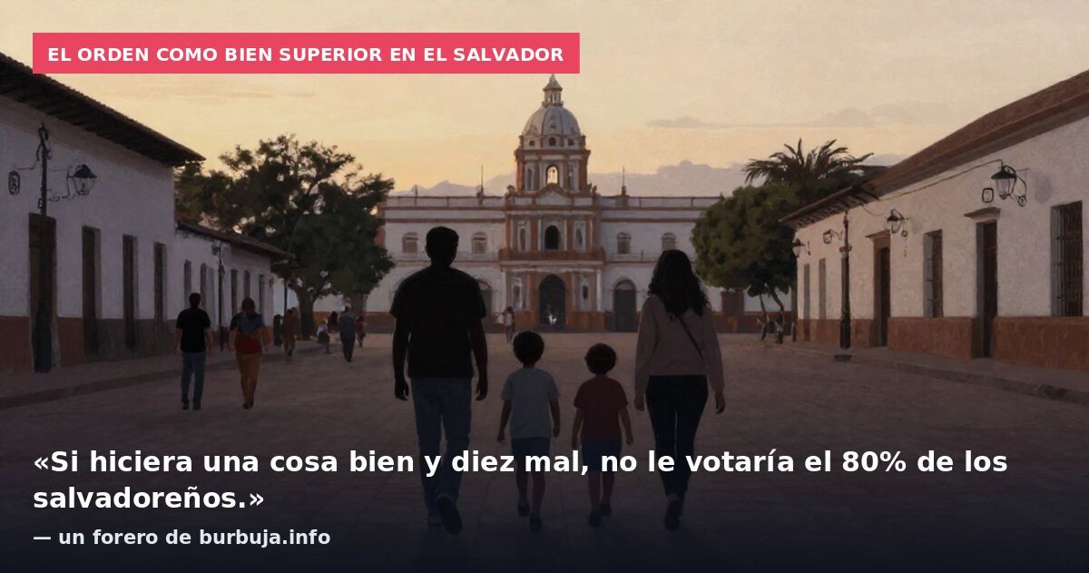 El orden como bien superior en El Salvador: «Si hiciera una cosa bien y diez mal, no le votaría el 80% de los salvadoreños.» — un forero de burbuja.info