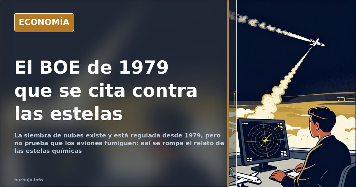Cielo surcado por estelas de condensación que se cruzan sobre una ciudad, con la siembra de nubes como telón de fondo