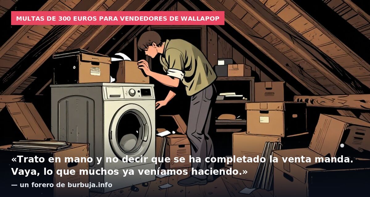 Multas de 300 euros para vendedores de Wallapop: «Trato en mano y no decir que se ha completado la venta manda. Vaya, lo que muchos ya veníamos haciendo.» — un forero de burbuja.info