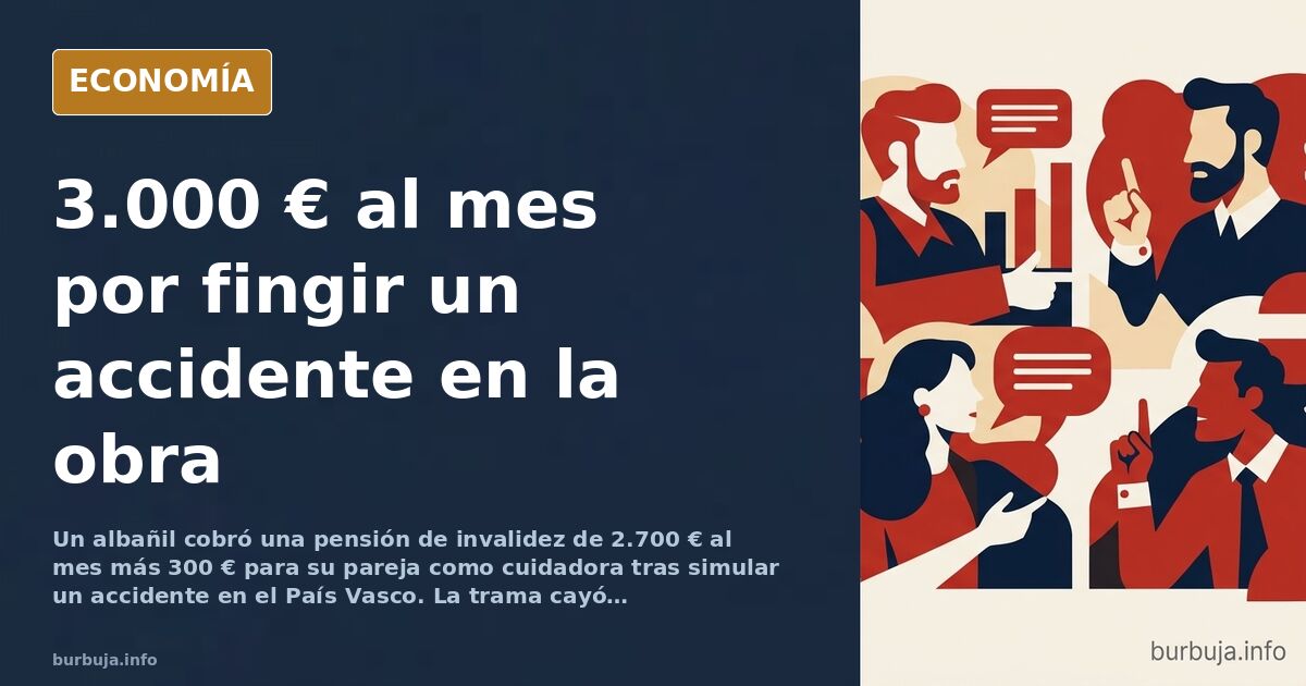 Ilustración editorial de un andamio vacío en una obra con una silueta de trabajador ausente y documentos de pensión flotando