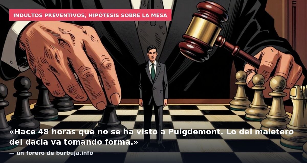 Indultos preventivos, hipótesis sobre la mesa: «Hace 48 horas que no se ha visto a Puigdemont. Lo del maletero del dacia va tomando forma.» — un forero de burbuja.info