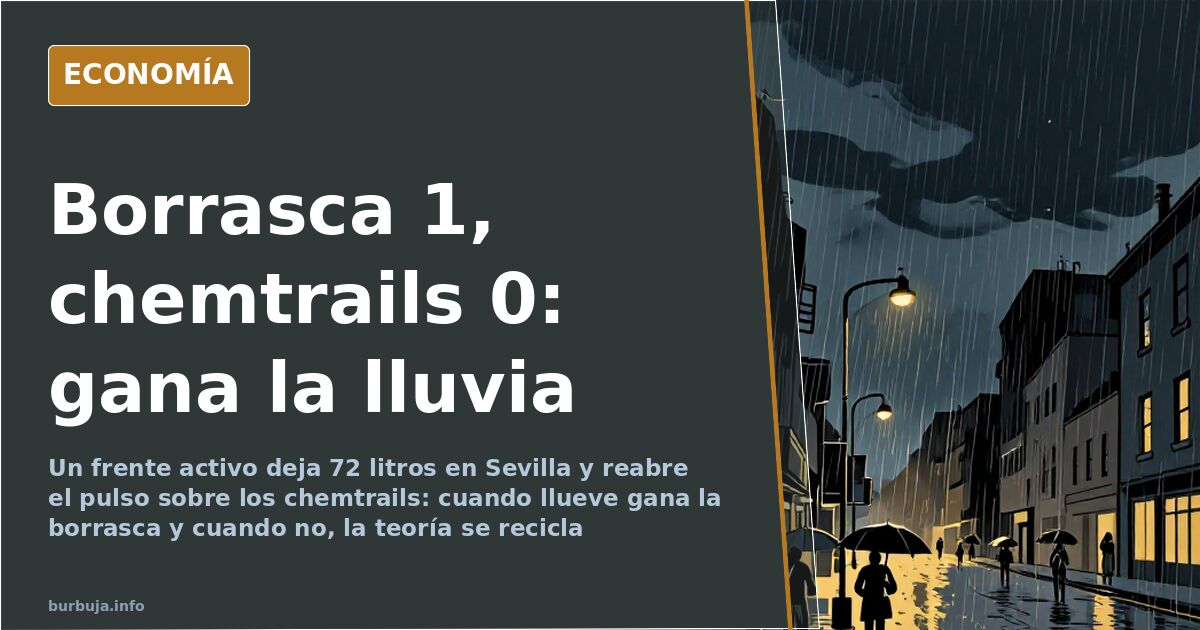 Cielo encapotado con estelas de aviones y nubes de borrasca, imagen asociada al debate sobre los chemtrails