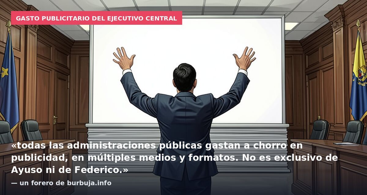 Gasto publicitario del Ejecutivo central: «todas las administraciones públicas gastan a chorro en publicidad, en múltiples medios y formatos. No es exclusivo de Ayuso ni de Federico.» — un forero de burbuja.info