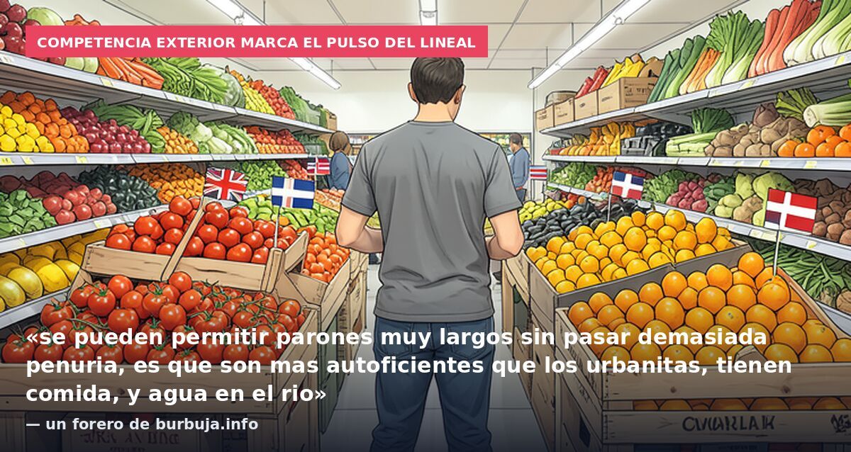 Competencia exterior marca el pulso del lineal: «se pueden permitir parones muy largos sin pasar demasiada penuria, es que son mas autoficientes que los urbanitas, tienen comida, y agua en el rio» — un forero de burbuja.info