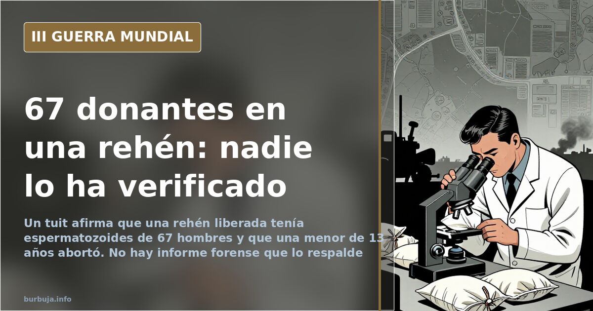 «Espermatozoides de 67 violadores en una rehén», según un tuit