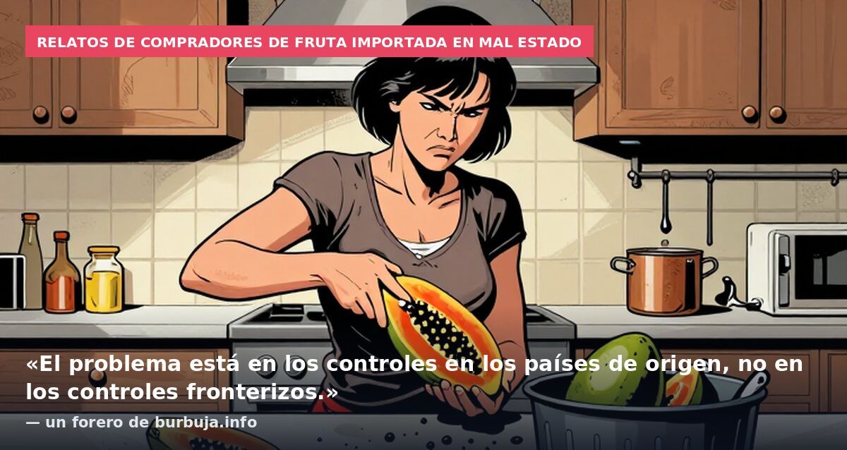 Relatos de compradores de fruta importada en mal estado: «El problema está en los controles en los países de origen, no en los controles fronterizos.» — un forero de burbuja.info