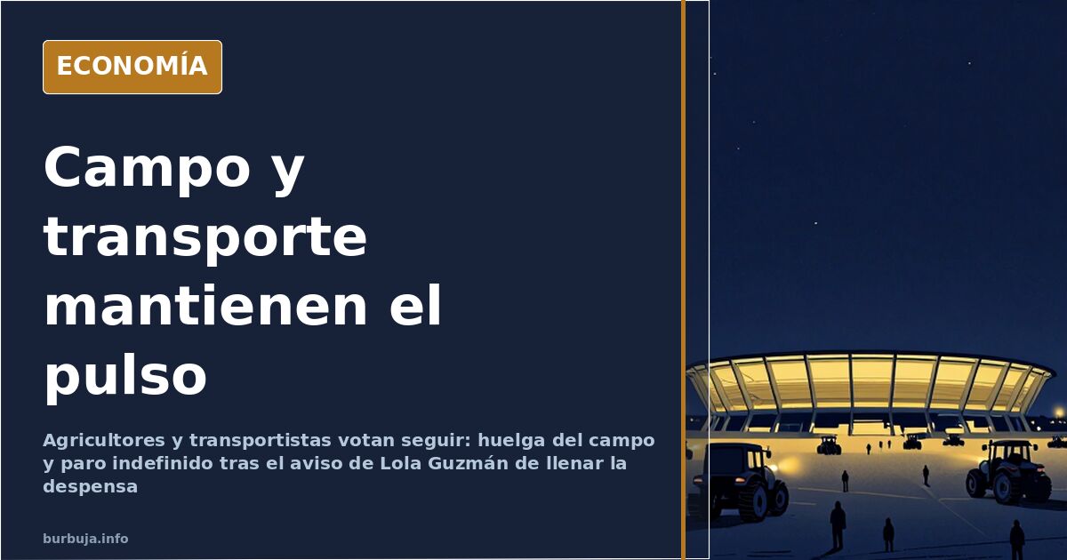 Ilustración editorial de la concentración de agricultores y transportistas junto al estadio Cívitas Metropolitano