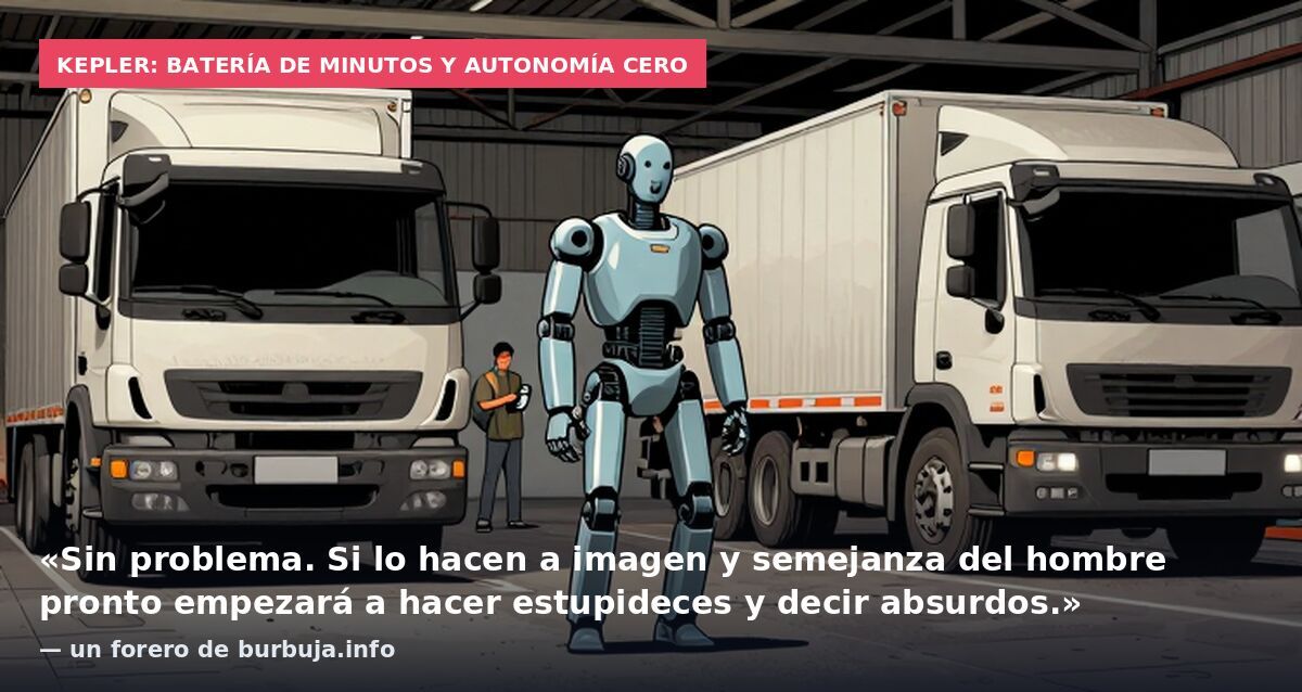 Kepler: batería de minutos y autonomía cero: «Sin problema. Si lo hacen a imagen y semejanza del hombre pronto empezará a hacer estupideces y decir absurdos.» — un forero de burbuja.info