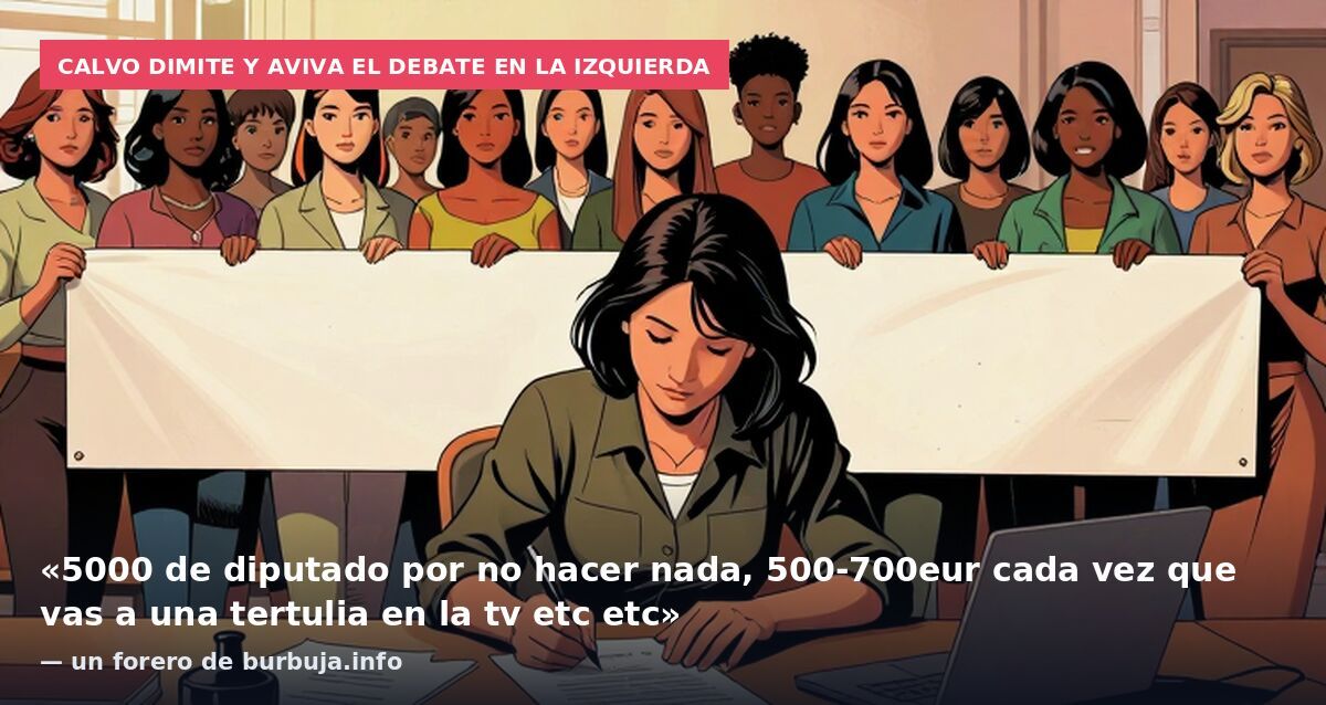 Calvo dimite y aviva el debate en la izquierda: «5000 de diputado por no hacer nada, 500-700eur cada vez que vas a una tertulia en la tv etc etc» — un forero de burbuja.info
