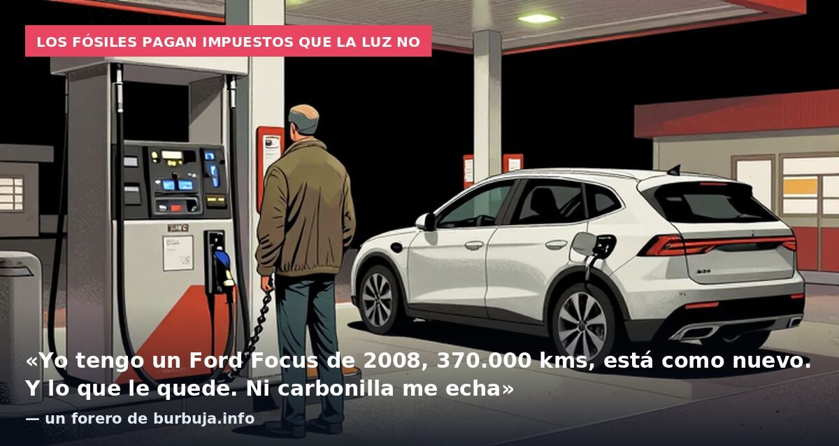 Los fósiles pagan impuestos que la luz no: «Yo tengo un Ford Focus de 2008, 370.000 kms, está como nuevo. Y lo que le quede. Ni carbonilla me echa» — un forero de burbuja.info