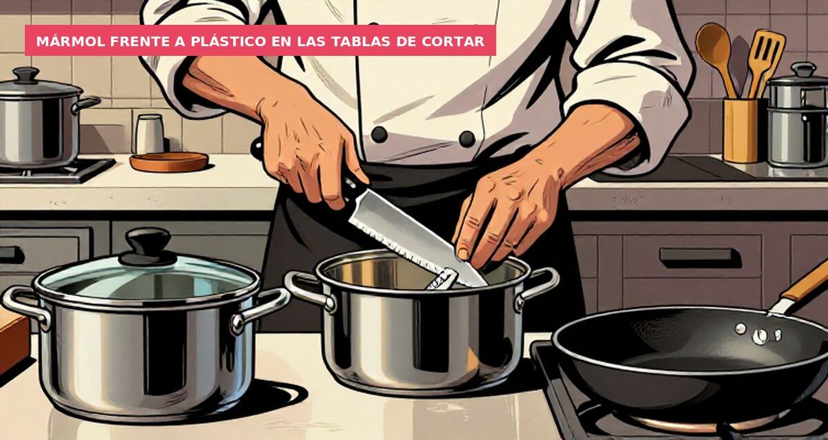Mármol frente a plástico en las tablas de cortar