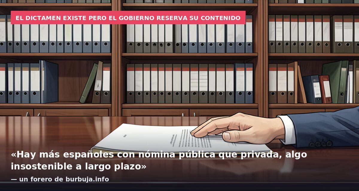 El dictamen existe pero el Gobierno reserva su contenido: «Hay más españoles con nómina pública que privada, algo insostenible a largo plazo» — un forero de burbuja.info