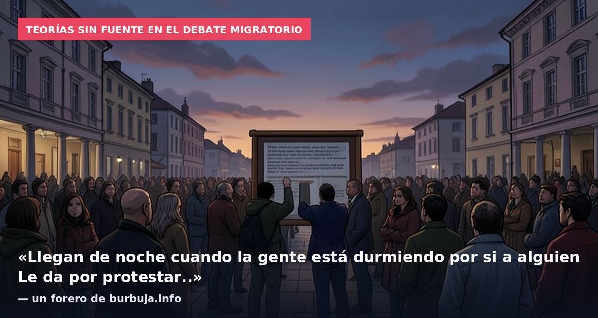 Teorías sin fuente en el debate migratorio: «Llegan de noche cuando la gente está durmiendo por si a alguien Le da por protestar..» — un forero de burbuja.info