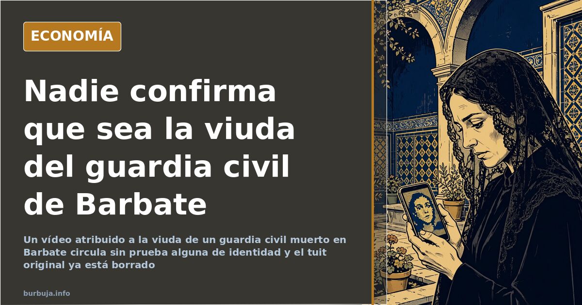 Imagen del vídeo difundido en redes, cuya protagonista no está identificada como viuda de los agentes fallecidos