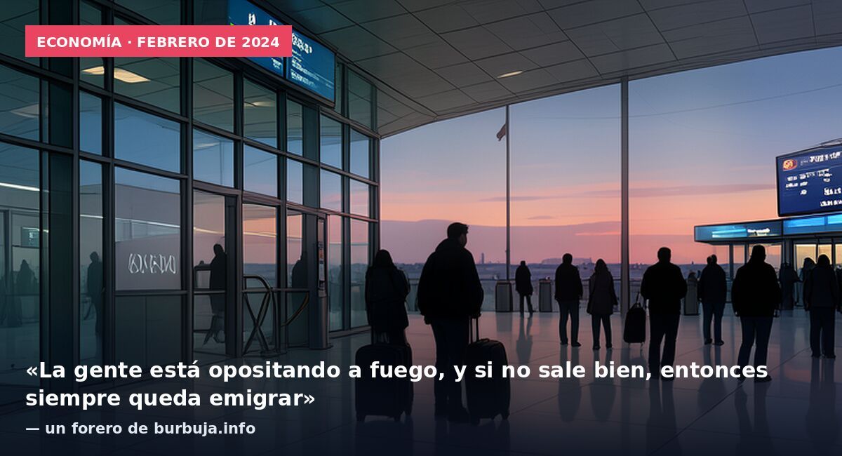 Economía · febrero de 2024: «La gente está opositando a fuego, y si no sale bien, entonces siempre queda emigrar» — un forero de burbuja.info