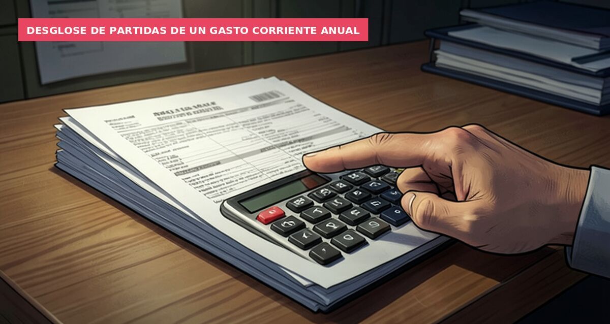 Desglose de partidas de un gasto corriente anual