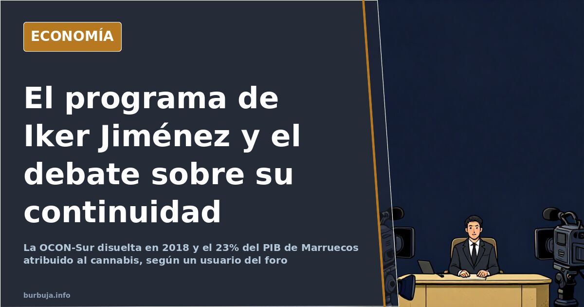 Plató de televisión nocturno con una bandera de España