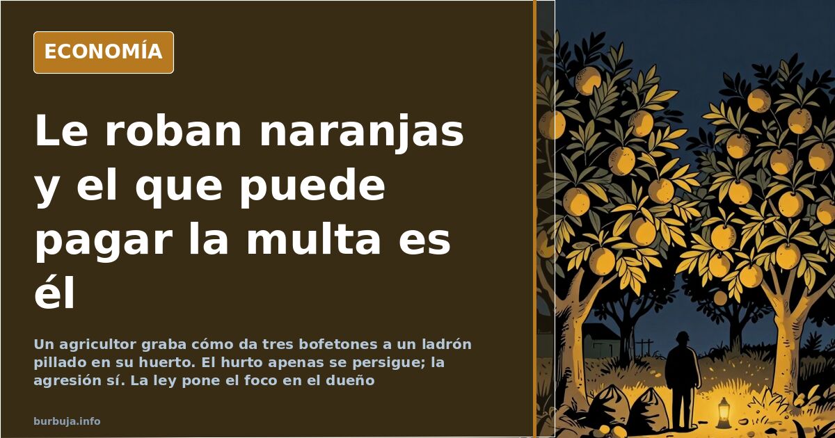 Tres bofetones a un ladrón de naranjas y la ley mira al dueño