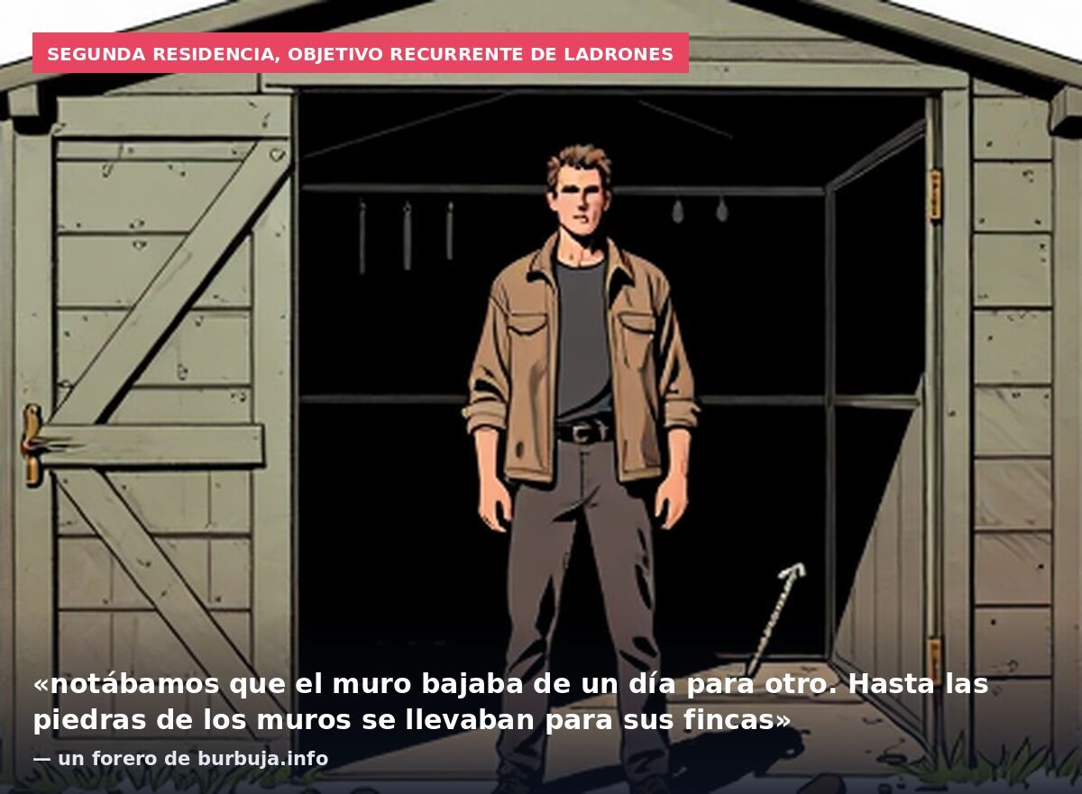Segunda residencia, objetivo recurrente de ladrones: «notábamos que el muro bajaba de un día para otro. Hasta las piedras de los muros se llevaban para sus fincas» — un forero de burbuja.info