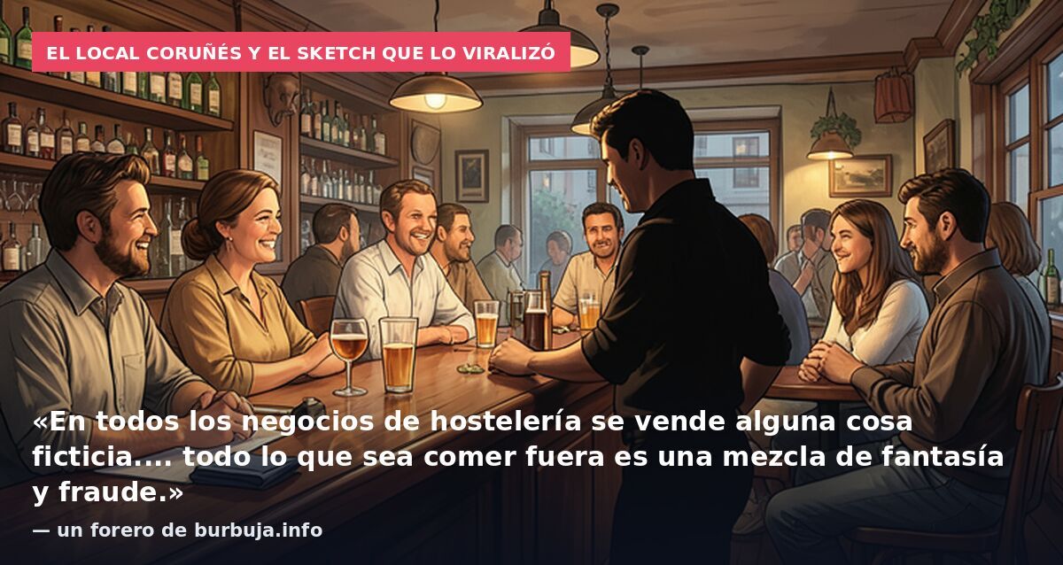 El local coruñés y el sketch que lo viralizó: «En todos los negocios de hostelería se vende alguna cosa ficticia.... todo lo que sea comer fuera es una mezcla de fantasía y fraude.» — un forero de burbuja.info