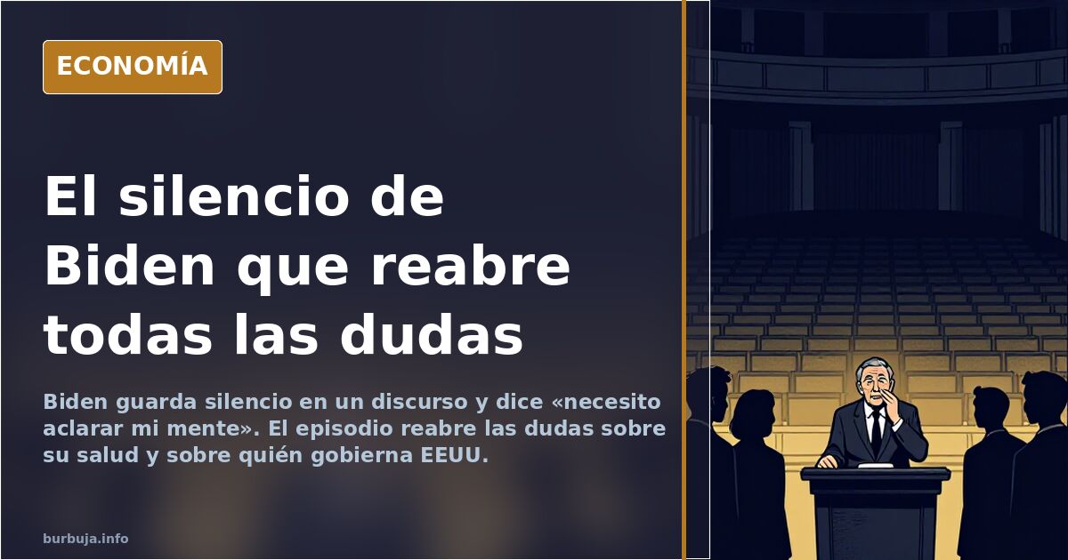 Atril con micrófonos y banderas de EEUU en una sala oficial durante un discurso de Joe Biden