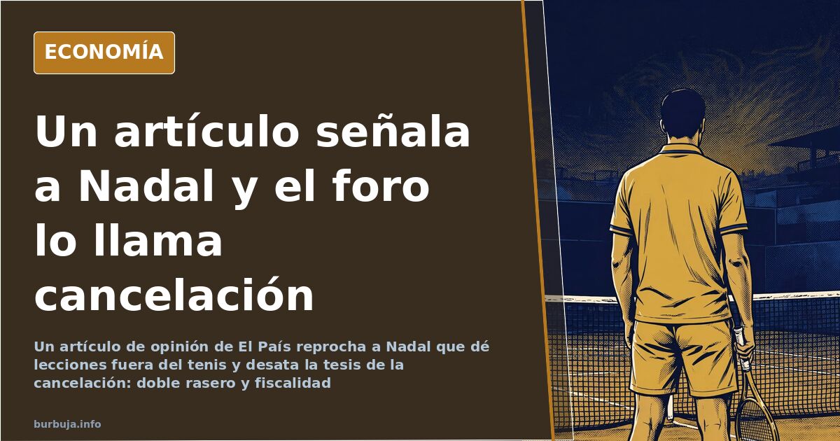 Ilustración de un tenista de espaldas ante una pila de periódicos sobre tierra batida, en alusión al debate sobre su cancelac