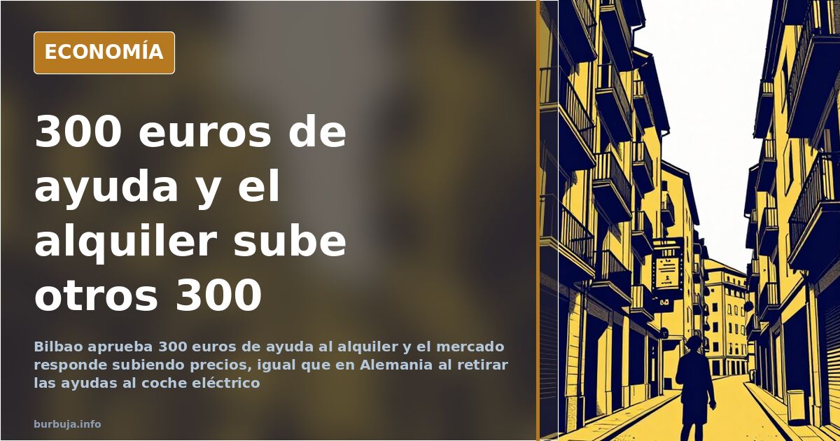 Ayudas de 300 euros al alquiler: en Bilbao el precio sube antes que la oferta