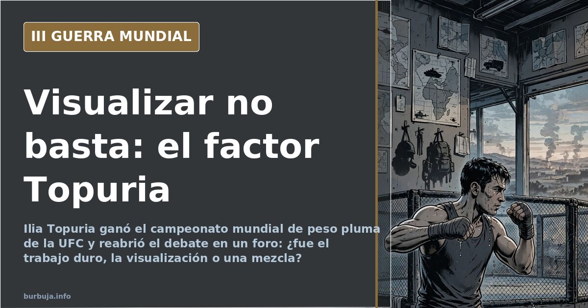 Silueta de un luchador de artes marciales mixtas frente a un mapa desaturado con humo lejano en el horizonte