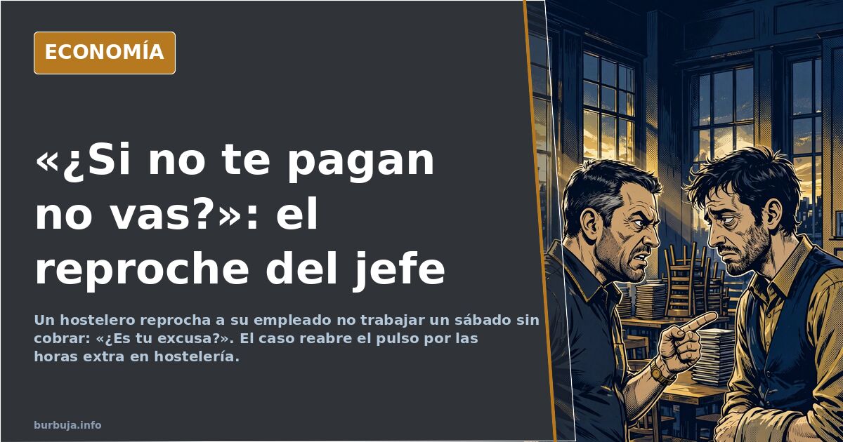 Trabajador de hostelería barriendo el local antes de abrir, imagen del pulso por trabajar un sábado sin cobrar