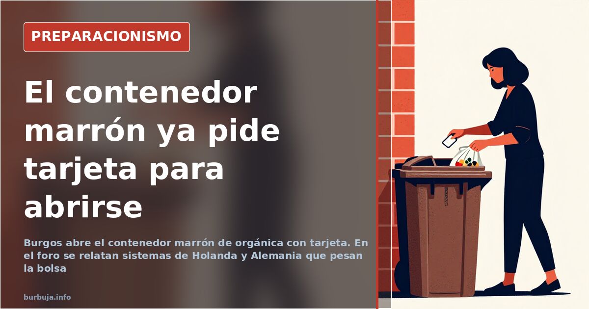 Contenedor marrón de recogida de materia orgánica con lector de tarjeta electrónica y cubo aireado del kit de la orgánica